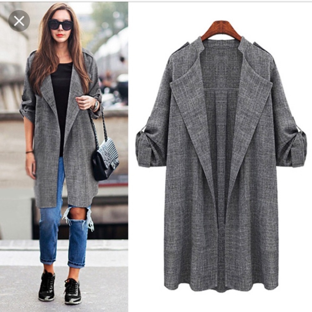 Open trench shirt jacket